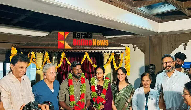 Lake Shore Hospital becomes another wedding venue; Jithin Jayan places talisman around Diya's neck