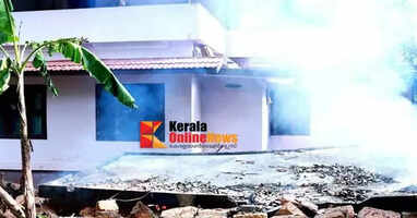 A gas cylinder exploded in Thalassery, destroying the wooden shed behind the house.