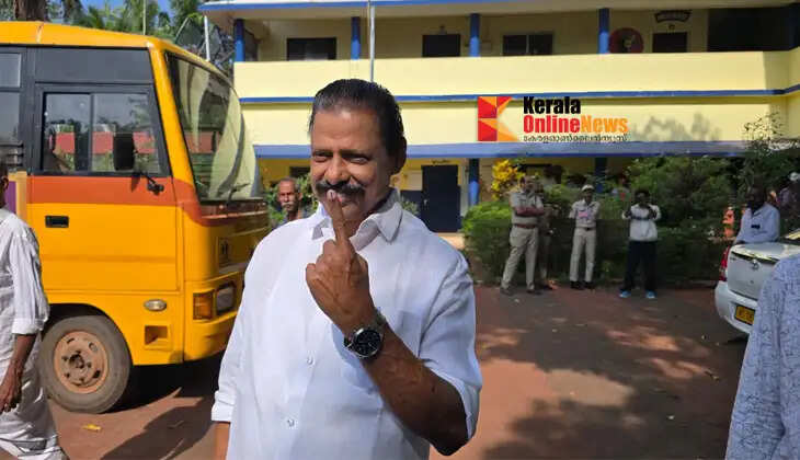 CPM State Secretary MV Govindan casts his vote