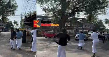 Yuva Morcha's black flag protest against Devaswom Minister V. N. Vasavan in Kannur