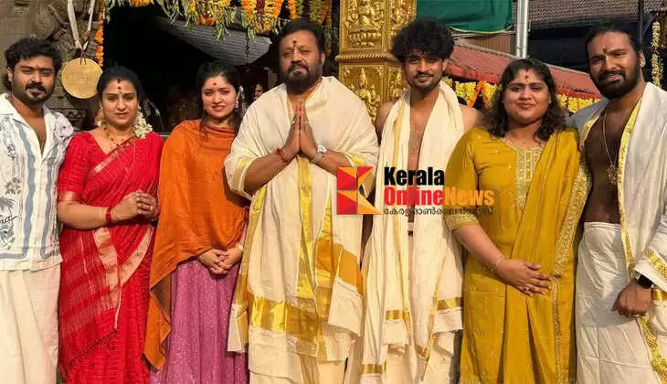 Suresh Gopi visits Mookambika with family; offers 10 tonnes of basmati rice in Modi's name