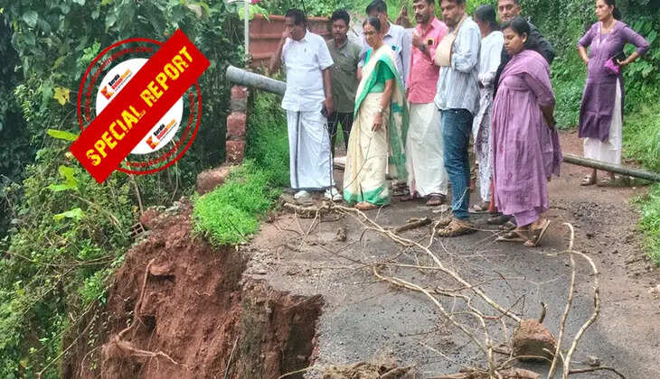 No action has been taken to restore the collapsed road leading to Taliparamba Rajarajeshwara Temple and Thampuran Nagar areas; Locals have declared a hunger strike