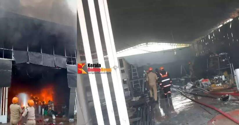 Major fire breaks out in Kasaragod's Seetangoli: Hardware store gutted