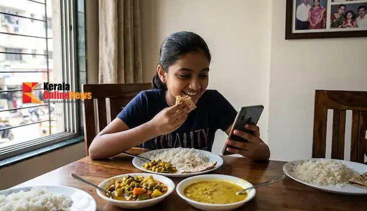 Put your phone aside while eating; make time for your family.