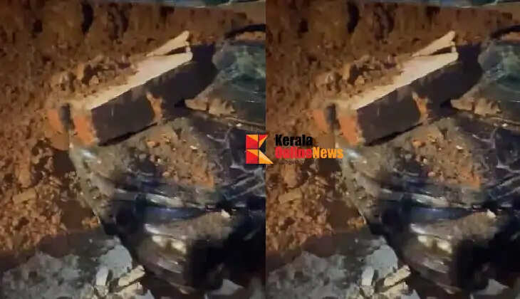 Three cars were destroyed after the wall of a private hospital collapsed at Chengala in Kasaragod