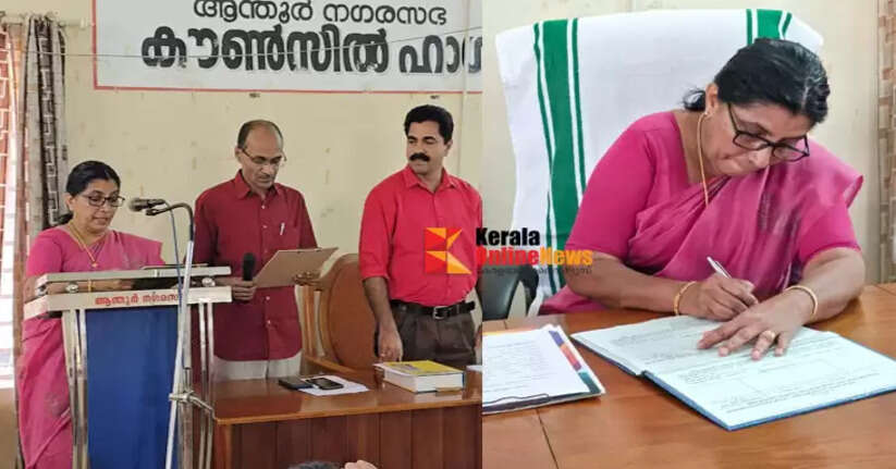 V. Satidevi takes charge as Anthoor Municipality Chairperson