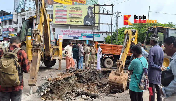 Road repair work to fill potholes has begun on NS Talkies Road in Kannur.