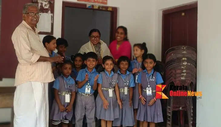 Students honored the postmaster on World Post Day.