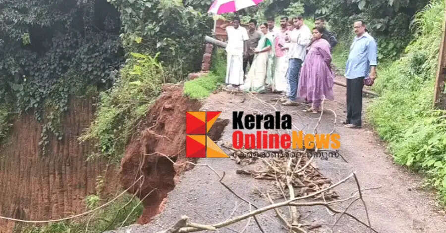 No action has been taken to restore the collapsed road leading to Taliparamba Rajarajeshwara Temple and Thampuran Nagar areas; Locals have declared a hunger strike