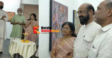C.N. Karunakaran's painting exhibition begins at Ekami Art Gallery, Kannur