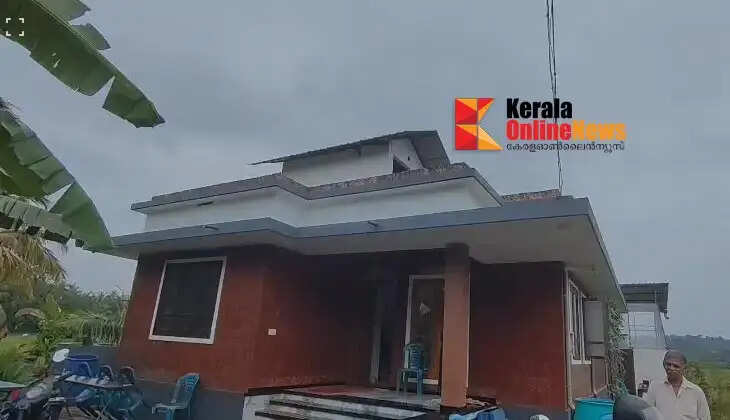 House suffers heavy damage after being struck by lightning at Dharmashala Kambilkadavu.