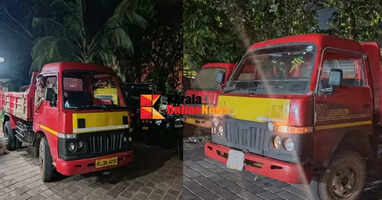 Raid again in Mattul: Sand lorries seized