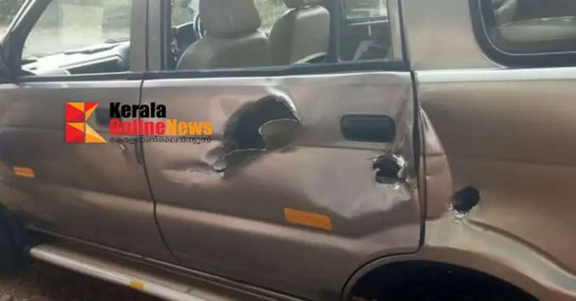 wild elephant attack on the car of the film shooting group in Athirappilly