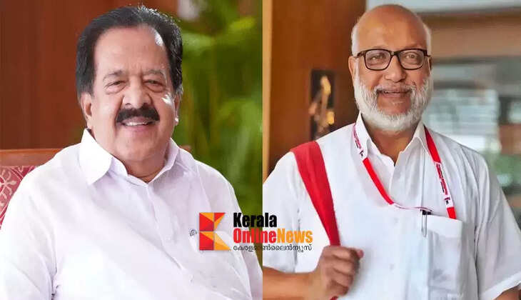 Chennithala's open letter to M.A. Baby demanding the removal of A. Padmakumar, who was convicted in the gold robbery case, from the district committee..!