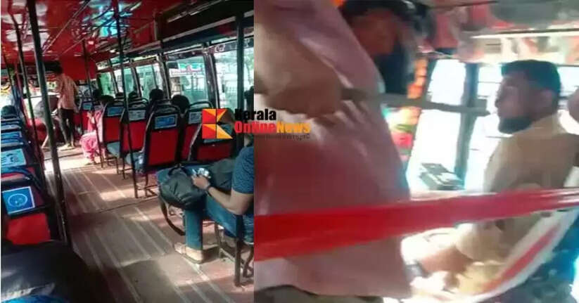 In Thiruvalla a private bus was stopped and the driver was threatened with a knife by a gang