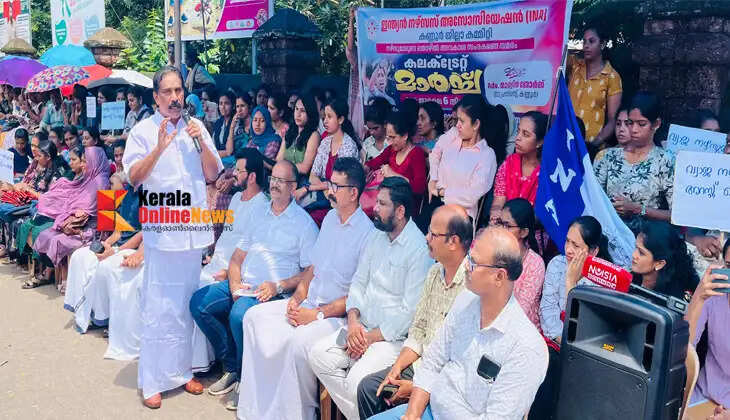 Nursing protest in Kannur intensifies over demands for the implementation of minimum wages; nurses have begun a sit-in protest in front of the Kannur Collectorate.