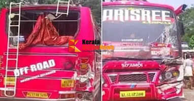 Six injured in collision between private buses in Uli, Kannur