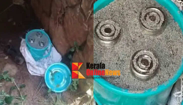 Steel bombs found hidden in buckets filled with sand at Chaliyamkadavu, Kozhikode
