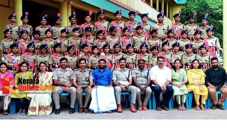 The nation's big salute: 43 child policemen from Morazha Government Higher Secondary School held a passing out parade with dedication as their hallmark