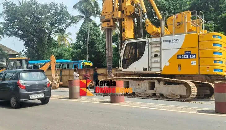 Onam Rush: Piling work for the Mele Chovva flyover temporarily suspended.