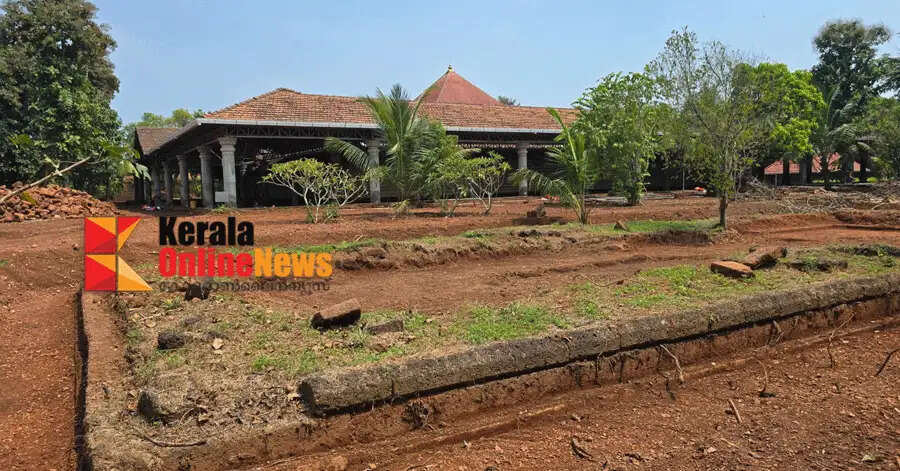 The foundation of what is believed to be a weapons training pit from the ancient times has been discovered near the Taliparamba Rajarajeshwara Temple.
