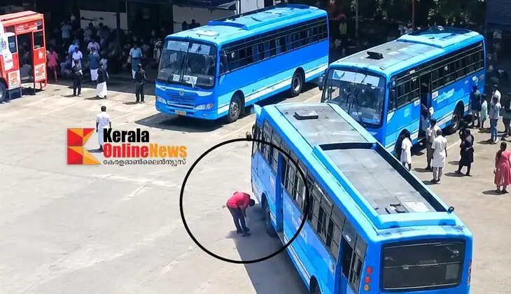 A female passenger had a miraculous escape after being knocked down by a bus at the Taliparamba bus stand.
