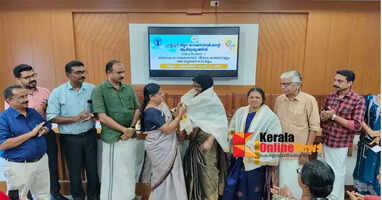 Iritty Municipality Chairperson K. Srilatha felicitated on World Literacy Day