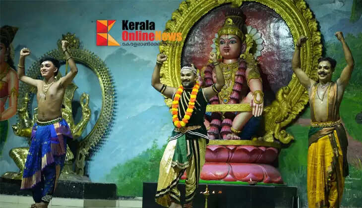 Vijeesh Kumar and friends perform a dance in front of Ayyappa Swamy