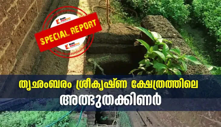 The miraculous well at the Trichambaram Sree Krishna Temple