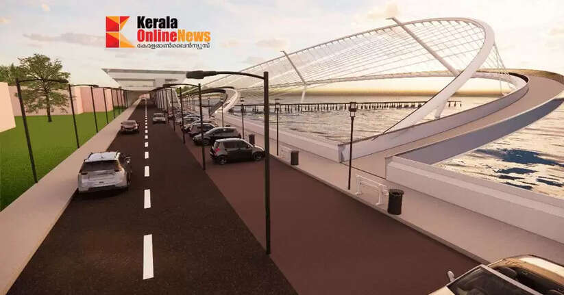 For the first time in the country, the elevated walkway project has become a reality in Thalassery