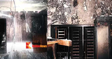 A bedroom in a house on Ponnyam Nayanar Road in Kannur was burnt down
