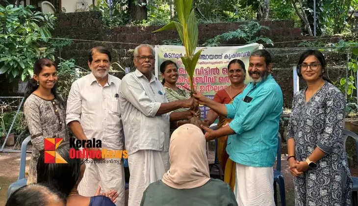 The 'One Coconut Sapling Per Household' scheme has been launched in Kadambur Grama Panchayat.