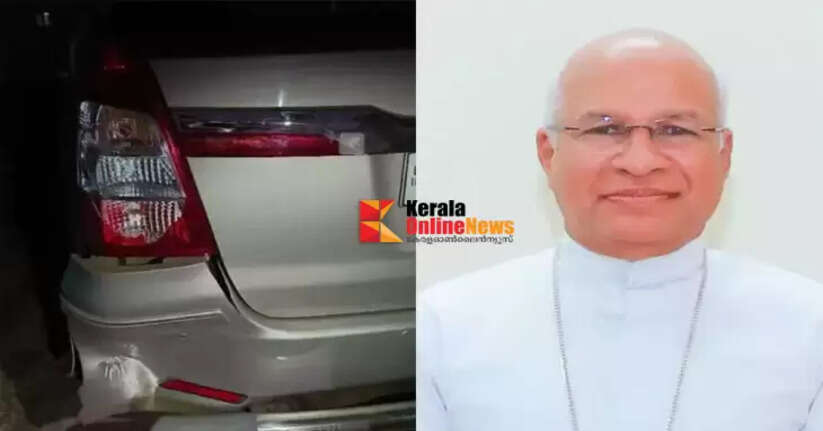 Bishop's car stopped in Muvattupuzha, headlight smashed; Allegedly hit by lorry