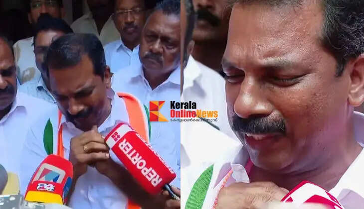 'My grandfather, the truth is, there is no such case, calling him a murder accused is a slanderous campaign'; UDF candidate from Adoor, C.V. Shanthakumar, bursts into tears