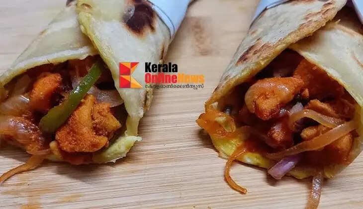 Chapathi Egg Chicken Roll
