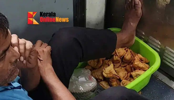 Foot on food on a moving train; viral video