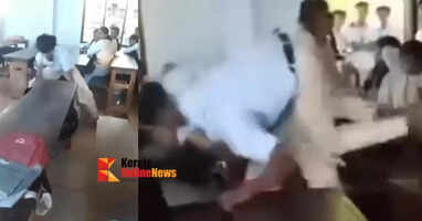 A student was brutally beaten by a classmate's wrestling model in a school in Kannur Panur; Shocking video footage has emerged