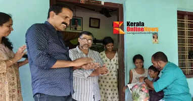 Kannur North BRC's Onam friends hold bedridden children and wish them Onam