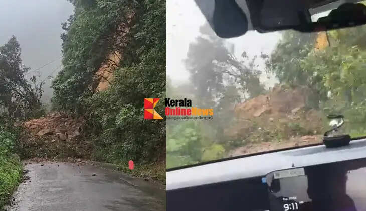 Landslide at Palchuram: Car occupant has a miraculous escape.