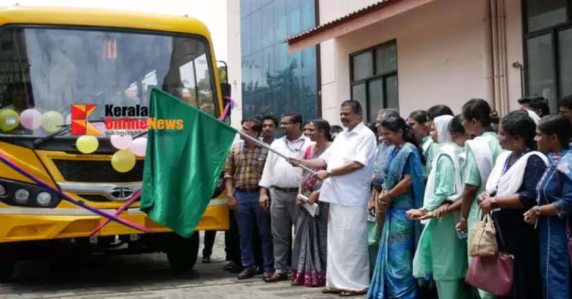 The bus allocated to the nursing college was flagged off
