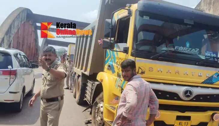 A Taurus lorry's tire bursts on the Kuppam bridge, disrupting traffic