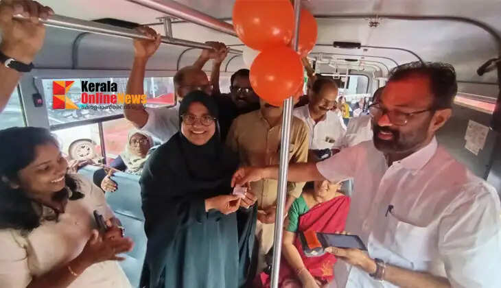 New Priyadarshini bus gifted to Kannur for Onam; MLA T.O. Mohanan flagged it off.