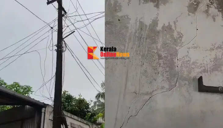 Two houses damaged by lightning at Kodallur, Parasshinikadavu.