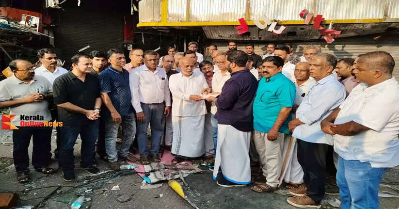 Fire in Taliparamba  Foreign entrepreneur offers help to traders who lost everything
