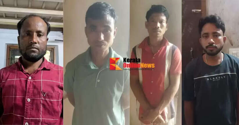 Four youths arrested with ganja and liquor in Taliparamba