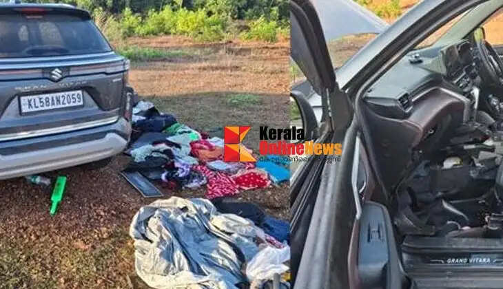 Blood stains and clothes found in a car that was smashed and abandoned in a deserted area in Kannur's Pilathara
