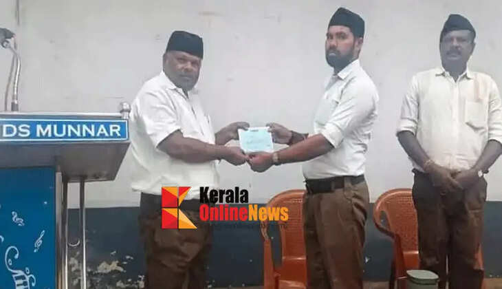 Former CPM MLA S. Rajendran dressed as RSS idol; Attending Vijayadashami function is a political discussion