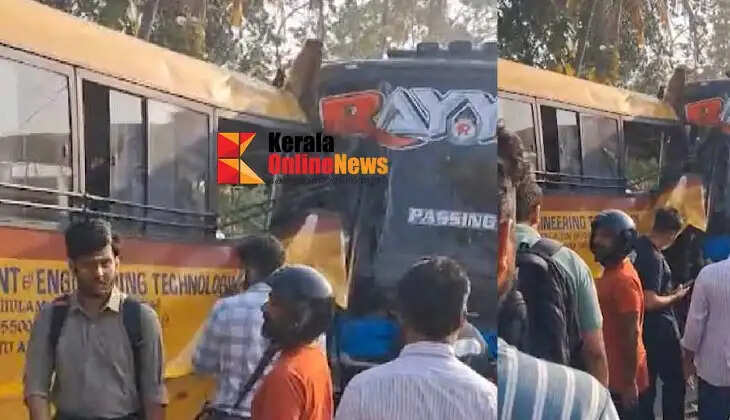 College bus and private bus collide in Ernakulam; Four students injured