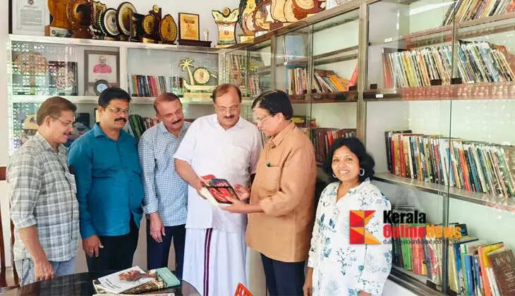 Brennan and his classmates arrived with a bundle of books at V. K. Suresh Babu's Sabarmati 'Narayana Narayana'