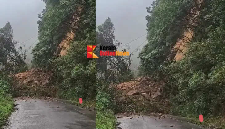 Landslide at Palchuram, Kottiyoor (Kannur); traffic disrupted.